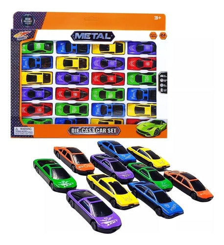 Set of 24 Toy Cars 6.5 cm Scale 1:64 0