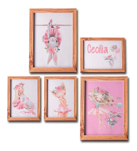 Set of 5 Children's Animal and/or Combinable Figure Frames 2