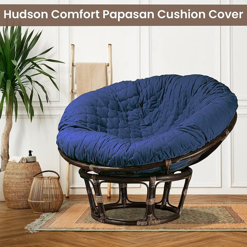 Hudson Comfort Papasan Cushion Cover - Padded Shape, Soft Microfiber Fabric 4