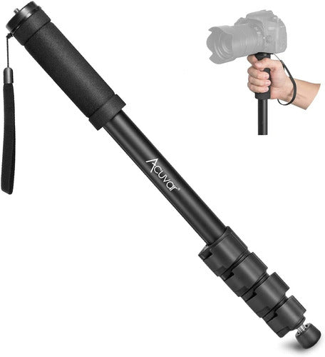 Acuvar 62-Inch Monopod with Universal Camera Strap | Black 0