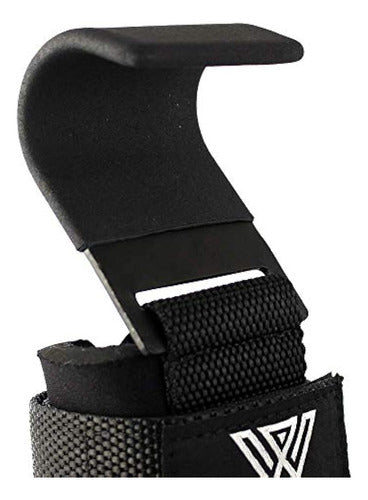 Wyox Power Weight Lifting Gym Training Hook Wrist Straps Gloves (Black) 1