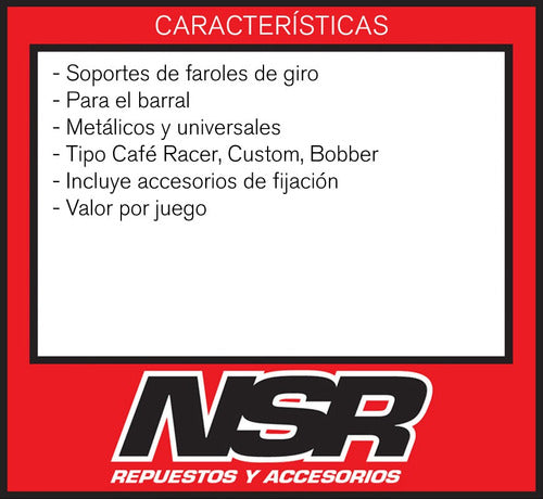 NSR Soportes Faros Giros Guiños Scrambler Brat Style Choper 1