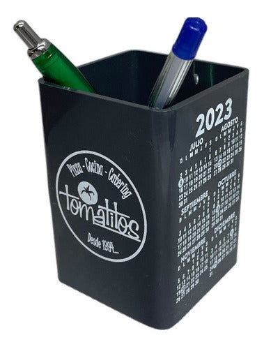 100 Colorful Pen Holders with Logo and 2019 Calendar 65