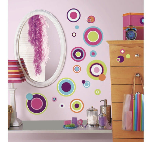 Vinilo Decorativo Pared [0b7gvs1q] Circulos De Colores 0