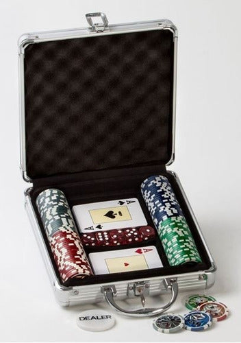 Poker Chip Set in Briefcase with 100 Chips and Cards 1