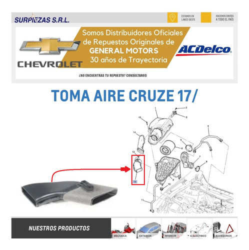 Toma Aire Cruze 17/ Chevrolet  Original 4