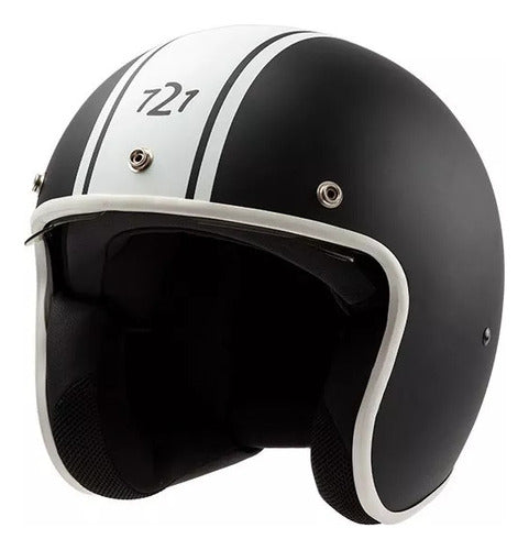 Hawk Casco Para Moto 721 Challenger Negro Y Blanco Mate Rpm 0