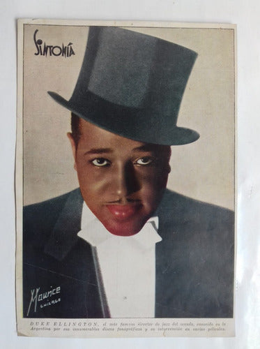 Lamina Duke Ellington 1938 Revista Sintonia Jazz Foto Poster 0