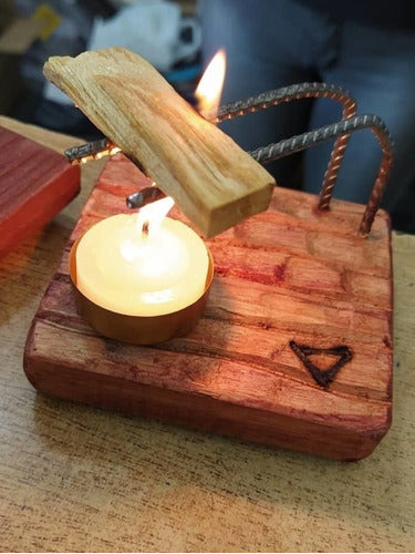 Quemador Palo Santo Soporte C/ Vela Y 100 Gramos Palo Santo 2