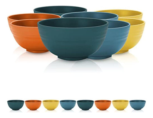 Kyraton Plastic Cereal Bowls, 8 Pieces, 26 Ounce 0