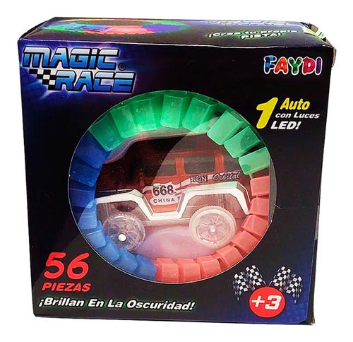 Magic 56-Piece Flexible Track Car Toy 70cm World Pre F68-1 7