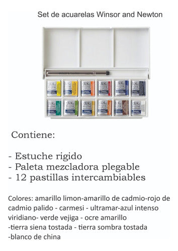 Set 12 Acuarelas Cotman Winsor & Newton + Block 350g Plantec 1