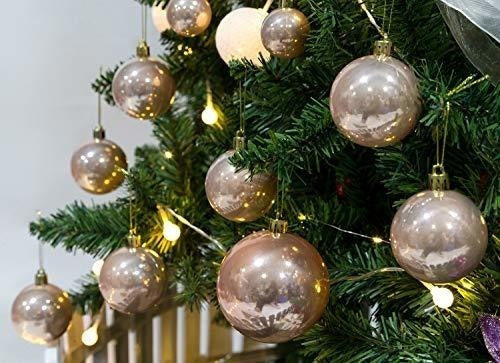 AMS 40ct Christmas Ball Plated Ornaments Tree Collection - Pearl Rose Gold 5