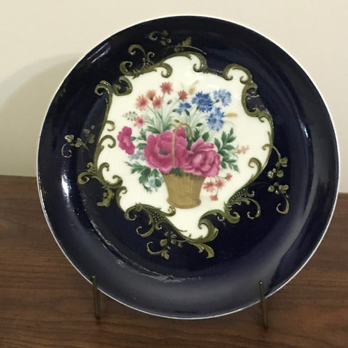 Petit Paris Cobalt Blue and Gold Antique Decorative Plate 1