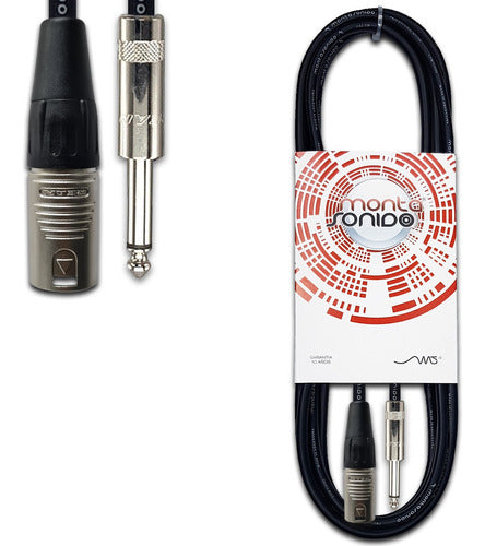 MSCables Cable Canon XLR Macho A Plug Mono TS 1 Mts 0