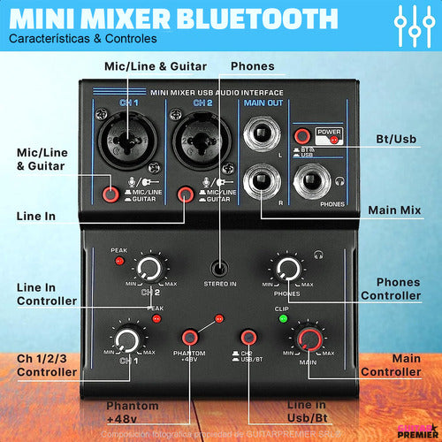 Kit Radio Streaming Mixer Bluetooth Mic Condenser Echo Cable 3