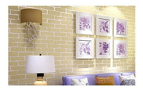 Le Monde Yellow Brick Adhesive Washable Wallpaper 53 Cm 7