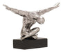 Deco 79 Porcelain Diver Sculpture, 17  X 4  X 10 , Plata 1