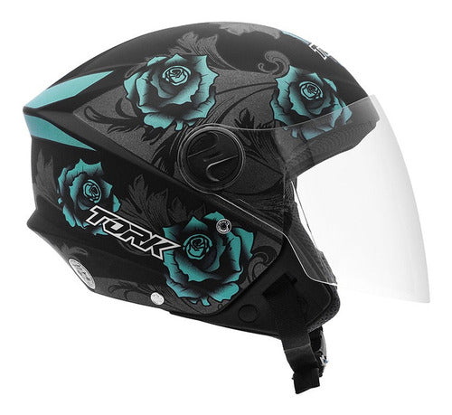 Casco New Liberty Three Flower Azul/negro Mate T 56 2