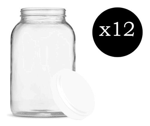 Rigolleau 12 Glass Jars Multi-Purpose Container 3000 cc with Lid 1