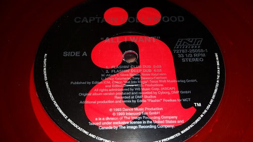 Captain Hollywood All I Want Vinilo Rojo Limited Usa 1993 2