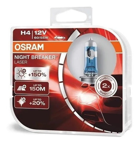 Juego Lamparas Laser Osram H4 12v 150+ Luz 0