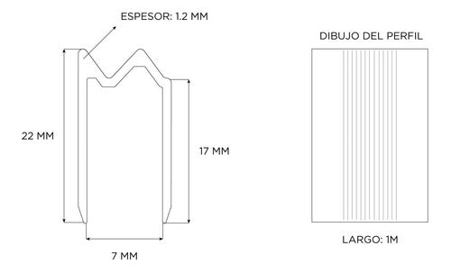 Xpro 7mm Closure Profile Aluminum Bar 1m Rack T175cx1 1