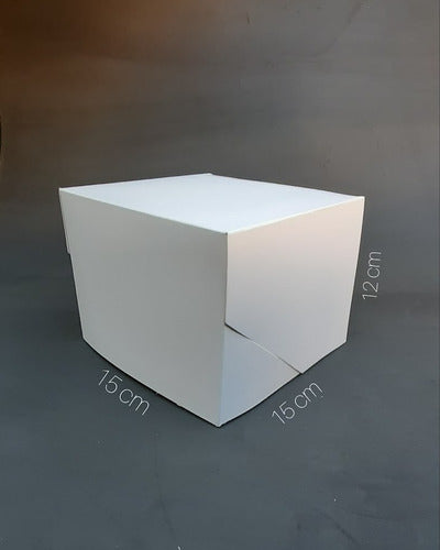 Caja Blanca Mini Torta Apertura Frontal X 10 Unid 15x15x12 1