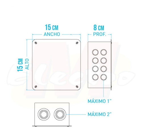 Forli Tablero Chapa 15x15x8 De Paso Electro Medina 1