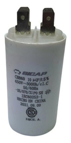 SICAP Capacitor De Arranque De 10 Mf 450v 0