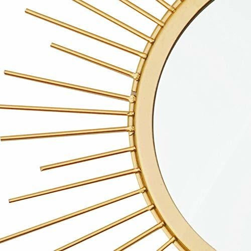 Uaussi Sunburst Golden Metal Wall Mirrors - Pack of 3 1