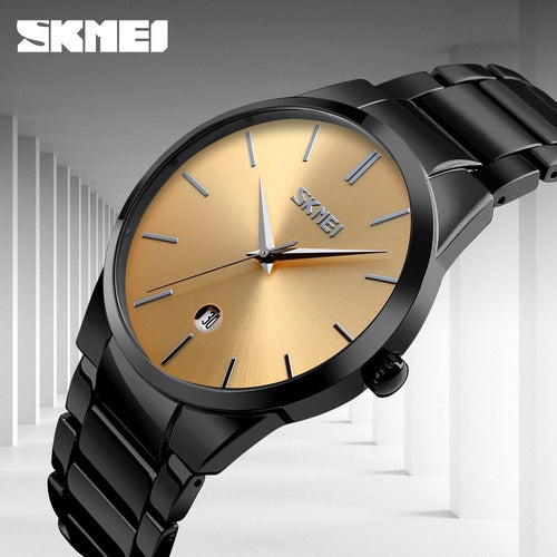 Reloj Hombre Skmei 9140 Analogico Acero Fecha Impacto Online 4