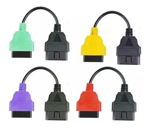 Generic Kit Cables Adaptadores Colores Para Multiecuscan Fiat 1