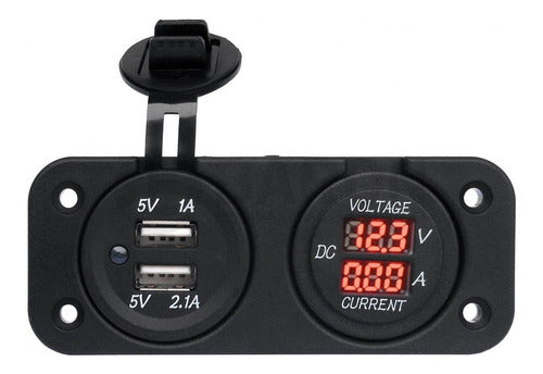 Voltímetro/amperímetro Digital (12v-24v) + Doble Usb 5.0 0