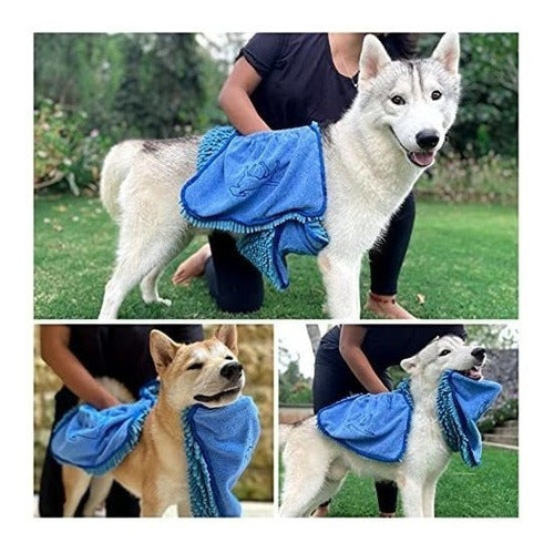 Tuff Pupper Toalla Para Perros Y Gatos De Microfibra - Azul 5