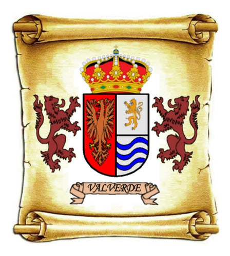 Valverde - Escudo Del Apellido - Heráldica - Lámina 45x30 Cm 0