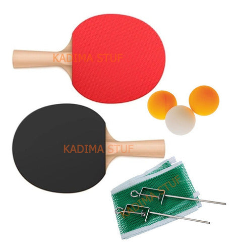 Set Ping Pong 2 Paletas 3 Pelotitas Y Red Bisonte 1