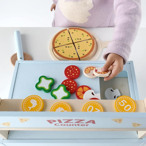 Pillowhale Wooden Toys Pizza Oven Con Ingredientes Y Accesor 3