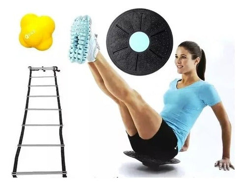 Sport Balance Board Proprioception Kit with Coordination Ladder and Reaction Ball 0