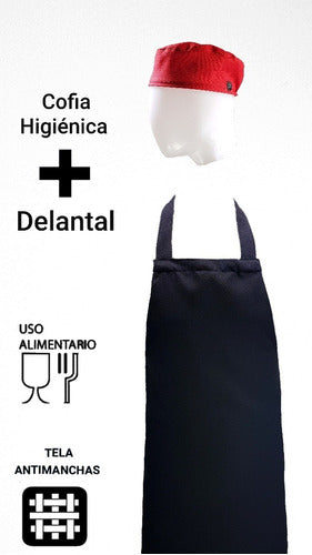 Linco Antimancha Pack of 4 Aprons + Hygiene Caps 4