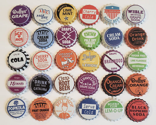 100 Tapas Vintage Classic Brands Pop Para Botellas De Soda 1