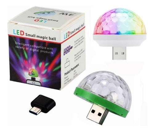 5 RGB LED Audio Rhythmic Disco Ball DJ USB and Phone 0