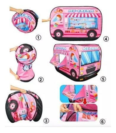 Bechar Foldable Ice Cream Truck Play Tent with Bag 7