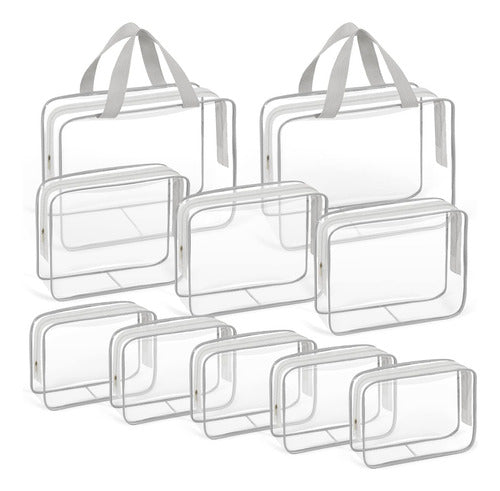 Tisratok 10 Transparent Makeup Bags with Handle, Organizers 0