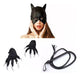 Catwoman Costume Kit Combo - Latex Mask, Claw Gloves, Whip Set 0