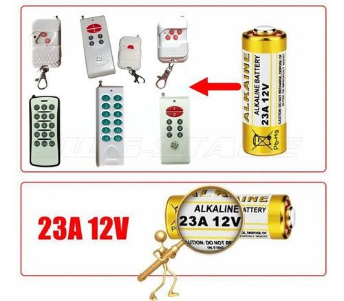 Clicshop Pila Alcalina 23A 12V Pack X5 Control Remoto Alarma 3