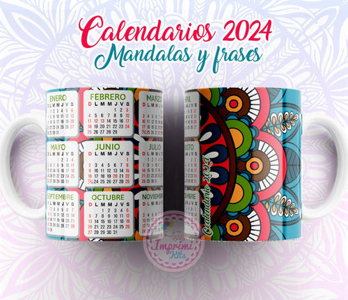 Plantillas Sublimar Tazas Calendarios Mandalas Frases Diseño 5