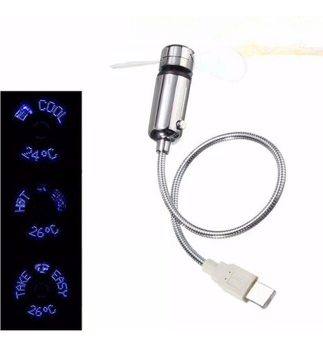 USB Mini Flexible Fan with LED Light 0