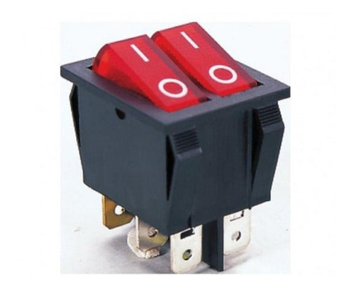 Double Switch Key with Neon 250V 10A 31.5 X 25mm (1272) 0