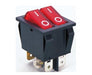 Double Switch Key with Neon 250V 10A 31.5 X 25mm (1272) 0